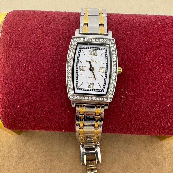 Vintage Jean Fendi Gold and Stainless Steel Crystal Bezel Swiss Made Watch - Picture 4 of 10